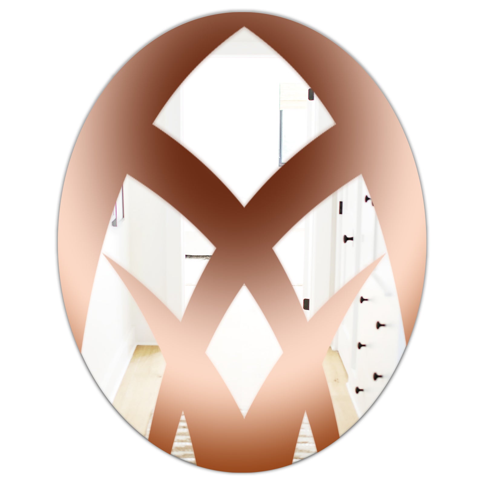 Rose Gold Geo - Glam Mirror - Oval or Round Wall Mirror