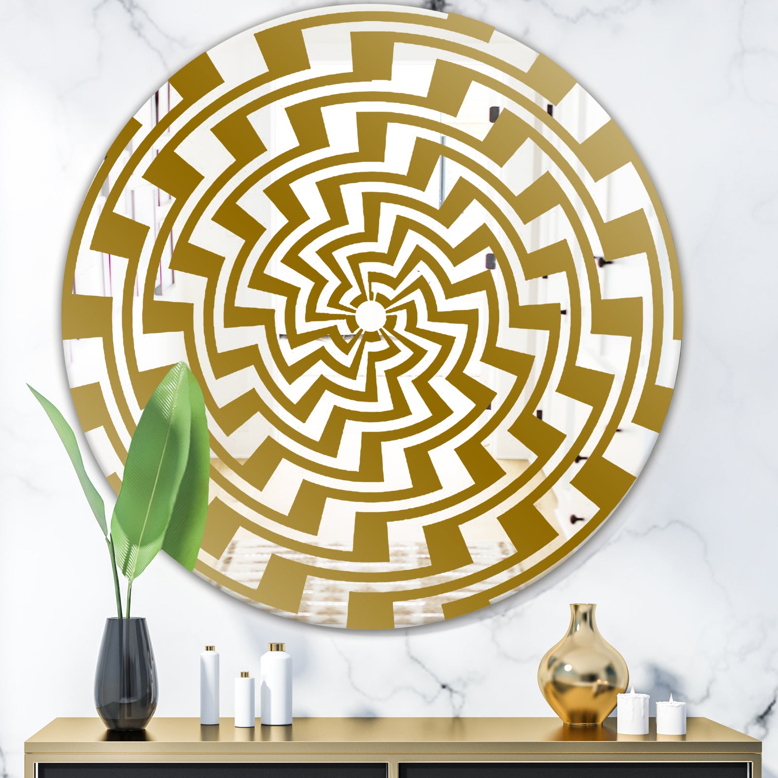 Maya Vortex - Glam Mirror - Round Wall Mirror