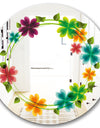 Flowers With Heart Petals - Cabin and Lodge Mirror - Oval or Round Wall Mirror