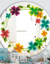 Flowers With Heart Petals - Cabin and Lodge Mirror - Oval or Round Wall Mirror