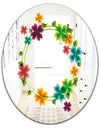 Flowers With Heart Petals - Cabin and Lodge Mirror - Oval or Round Wall Mirror