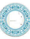 Blue Traditional Flower Pattern - Cabin and Lodge Mirror - Oval or Round Wall Mirror