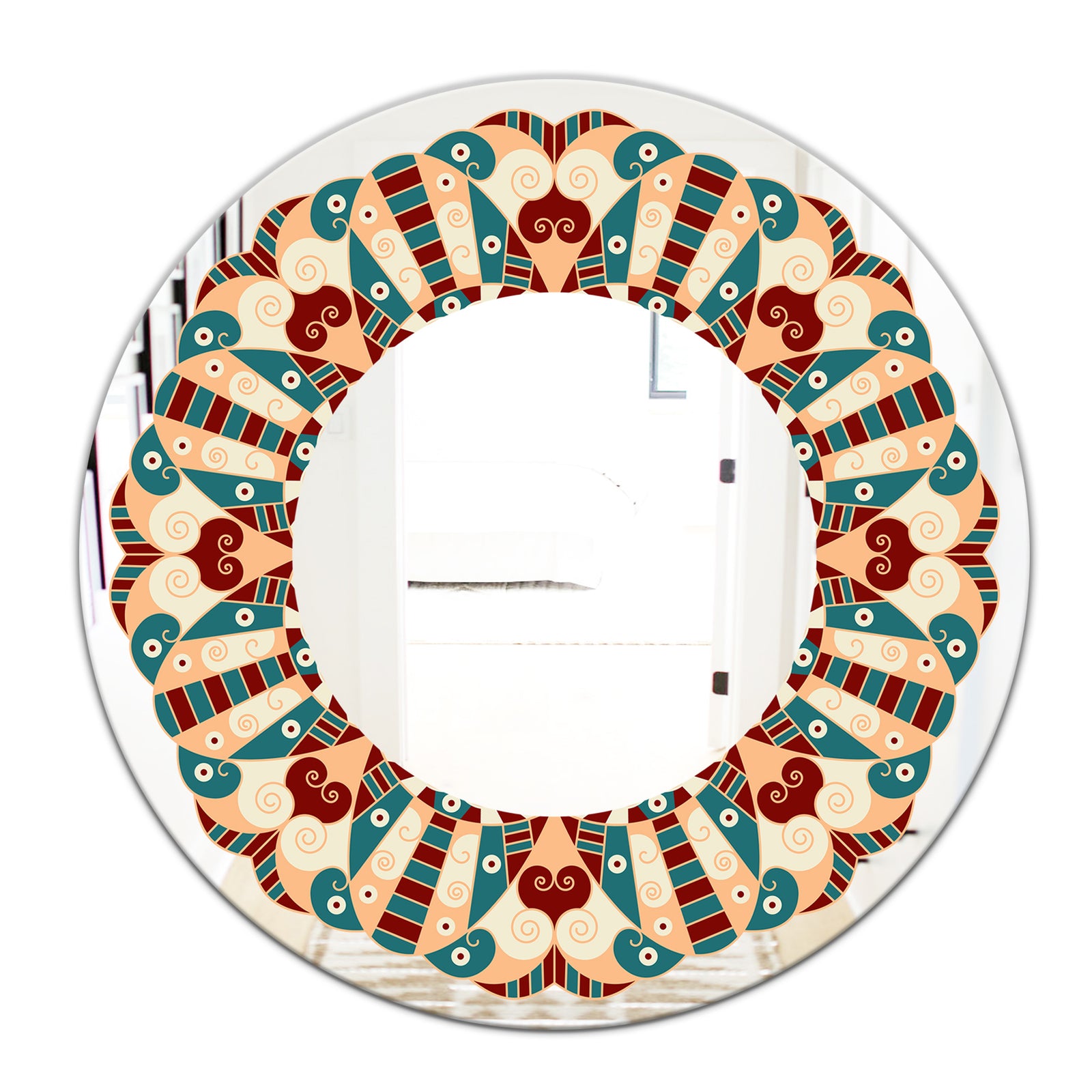 Eye See You Pattern - Mid-Century Mirror - Oval or Round Wall Mirror