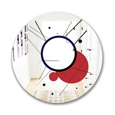 Circular Web 2 - Mid-Century Modern Mirror - Oval or Round Wall Mirror