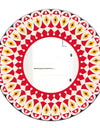 Repeat Red and Yellow Pattern - Mid-Century Mirror - Oval or Round Wall Mirror