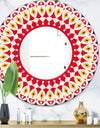 Repeat Red and Yellow Pattern - Mid-Century Mirror - Oval or Round Wall Mirror