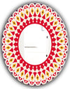 Repeat Red and Yellow Pattern - Mid-Century Mirror - Oval or Round Wall Mirror