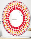 Repeat Red and Yellow Pattern - Mid-Century Mirror - Oval or Round Wall Mirror