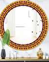 Brown and Yellow Pattern - Mid-Century Mirror - Oval or Round Wall Mirror