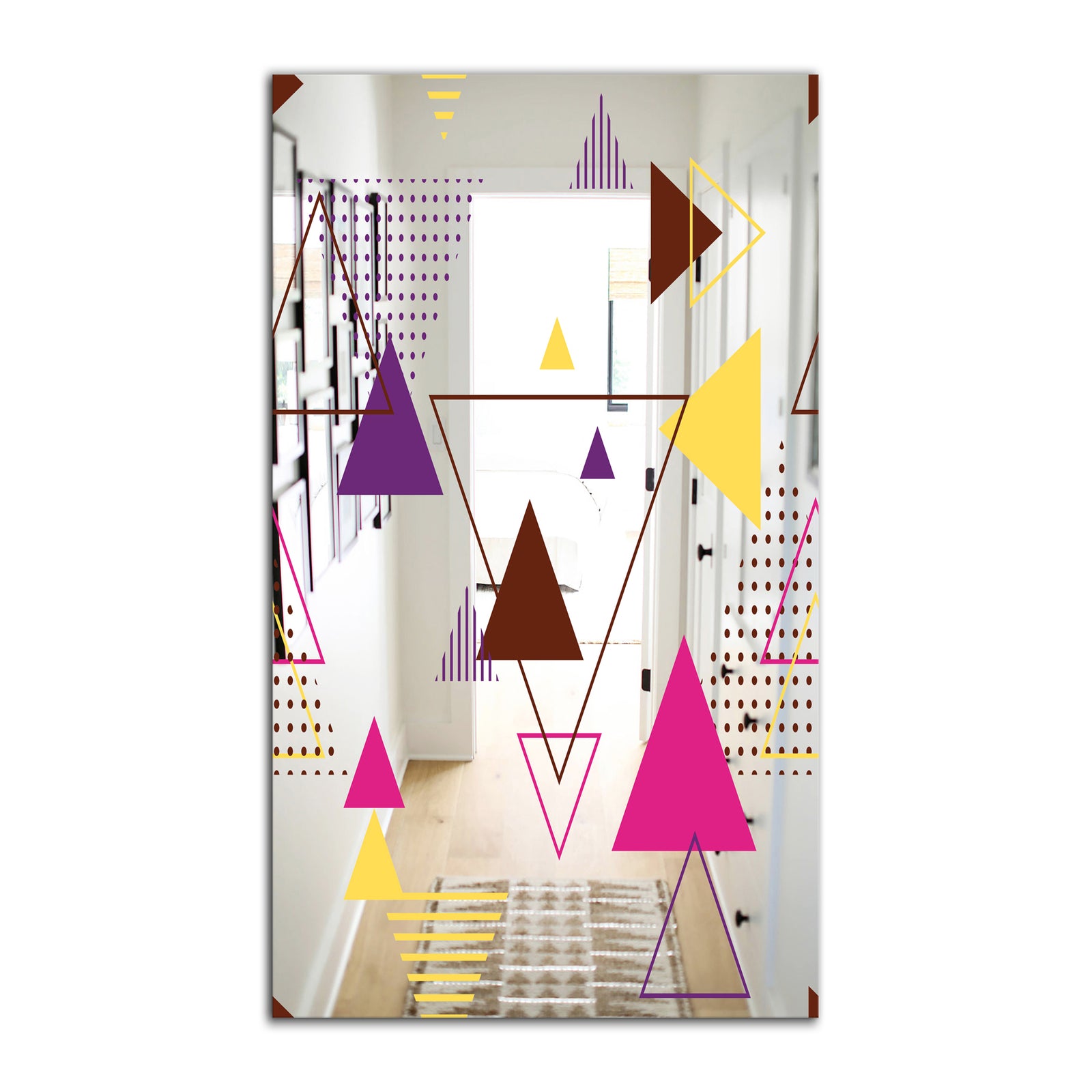 Triangular Spacy Spheres 2 - Mid-Century Mirror - Contemporary Mirror