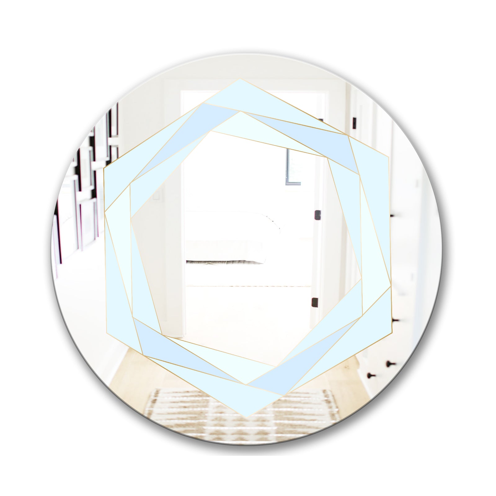 Triangular Spacy Spheres 2 - Mid-Century Mirror - Oval or Round Wall Mirror
