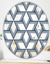 Rhombus Pattern - Mid-Century Mirror - Oval or Round Wall Mirror