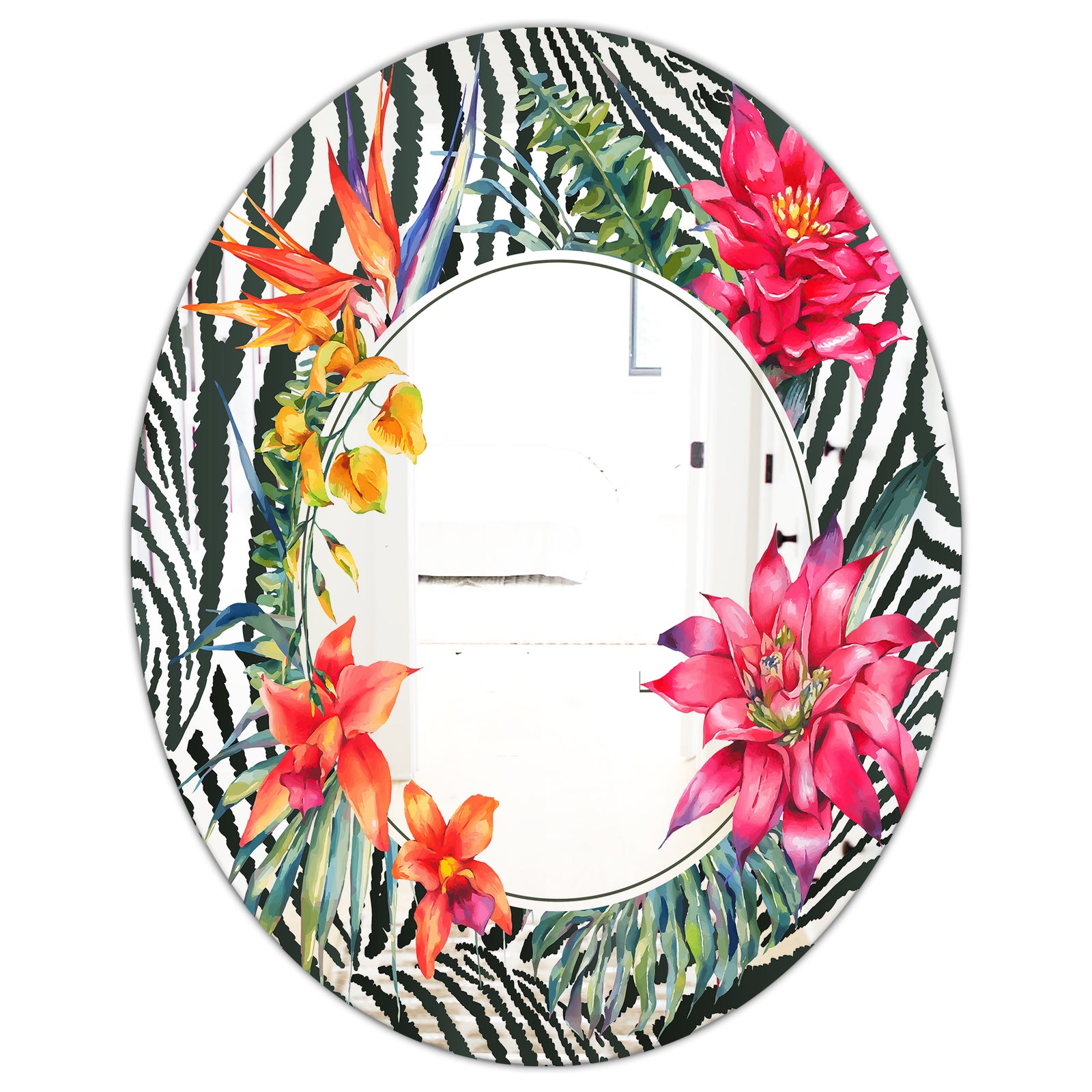 Leopard 3 - Cabin and Lodge Mirror - Oval or Round Wall Mirror