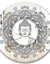 Stenciled Buddha Mandala - Traditional Mirror - Round Wall Mirror