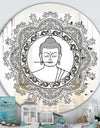 Stenciled Buddha Mandala - Traditional Mirror - Round Wall Mirror