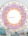 Purple and Orange Mandala - Traditional Mirror - Round Wall Mirror