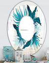 Blue Tropical Leaves - Traditional Mirror - Oval or Round Wall Mirror