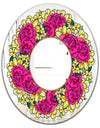 Purple and Yellow Flowers - Cabin and Lodge Mirror - Oval or Round Wall Mirror