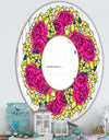 Purple and Yellow Flowers - Cabin and Lodge Mirror - Oval or Round Wall Mirror