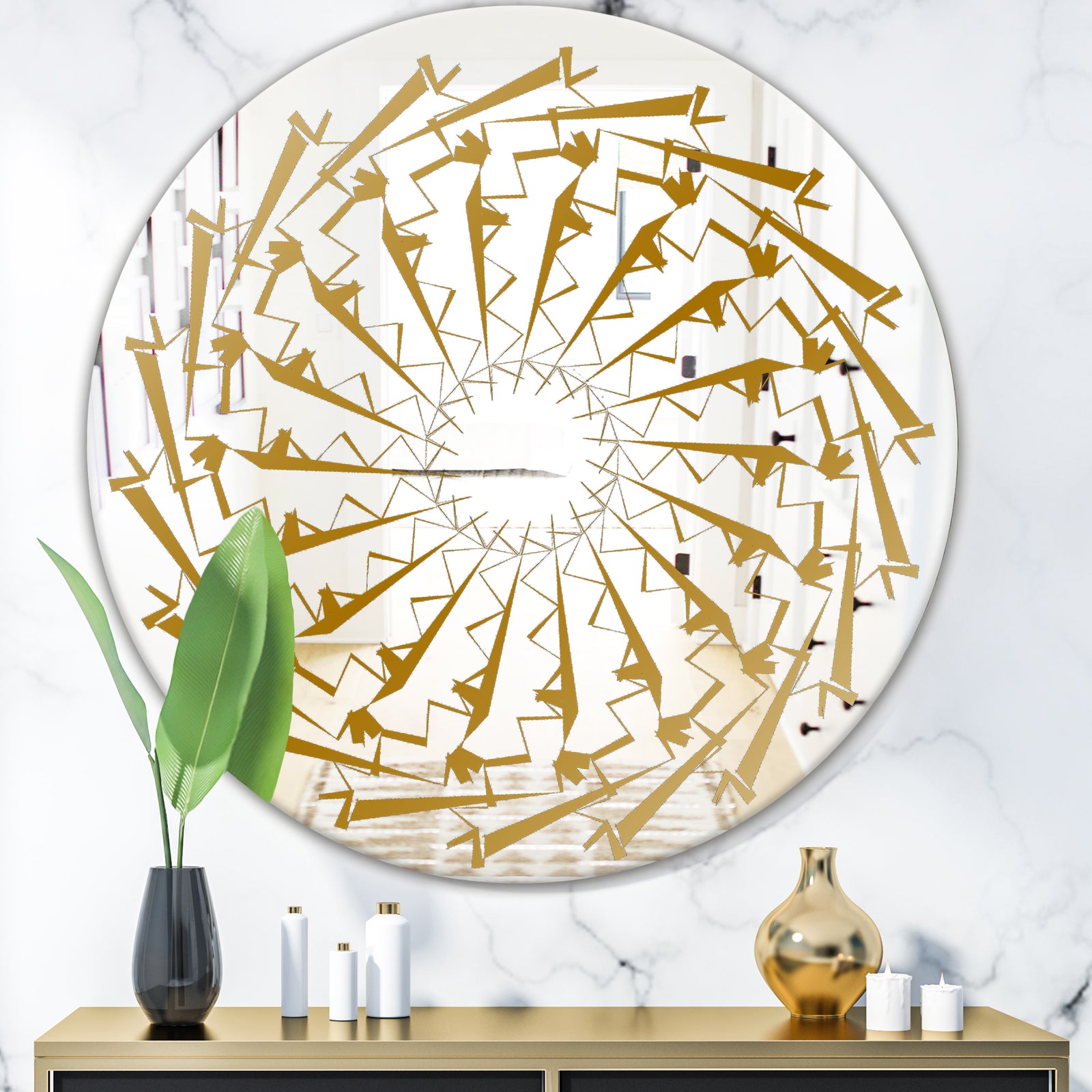 Gold Flashes - Glam Mirror - Round Wall Mirror