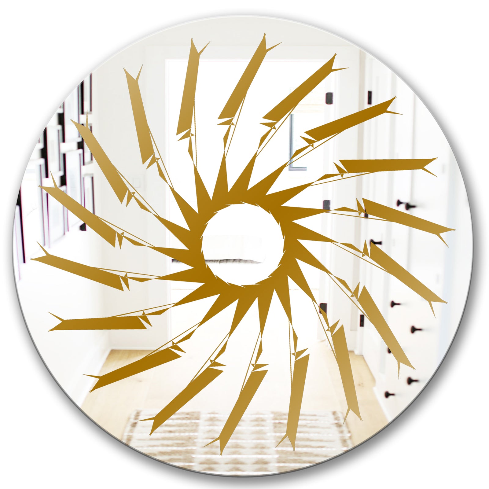 Gold Sunburst I - Glam Mirror - Oval or Round Wall Mirror