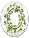 Circle Of Bamboo Plants - Cabin and Lodge Mirror - Oval or Round Decorative Mirror