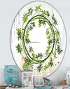 Circle Of Bamboo Plants - Cabin and Lodge Mirror - Oval or Round Decorative Mirror