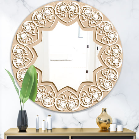 Baby Pink and White Hearts - Glam Mirror - Oval or Round Wall Mirror