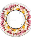 Beige and Purple Flowers - Cabin and Lodge Mirror - Oval or Round Wall Mirror