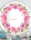 Baby Pink Flowers - Cabin and Lodge Mirror - Oval or Round Wall Mirror