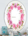 Baby Pink Flowers - Cabin and Lodge Mirror - Oval or Round Wall Mirror