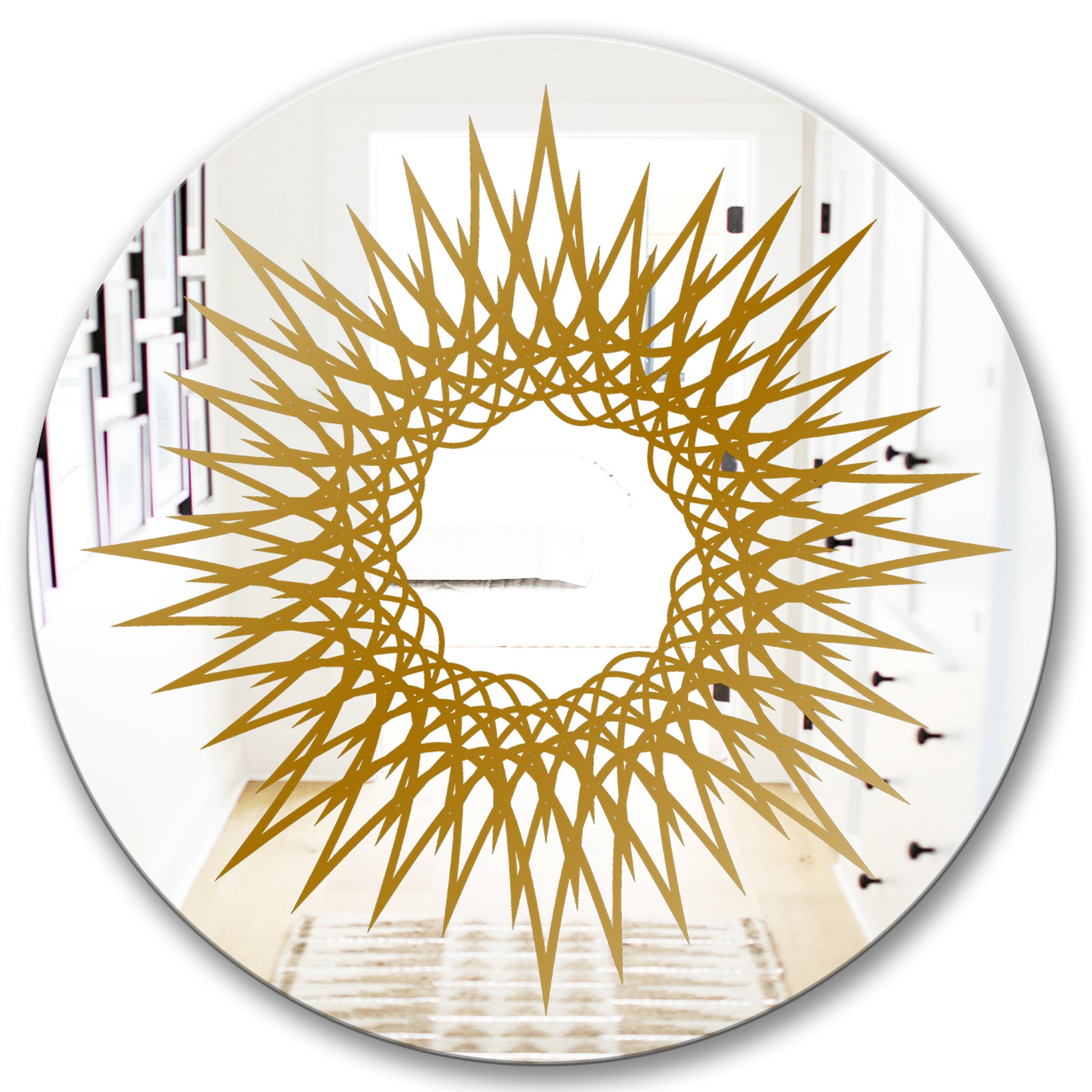Gold Geometric Series - Glam Mirror - Oval or Round Wall Mirror