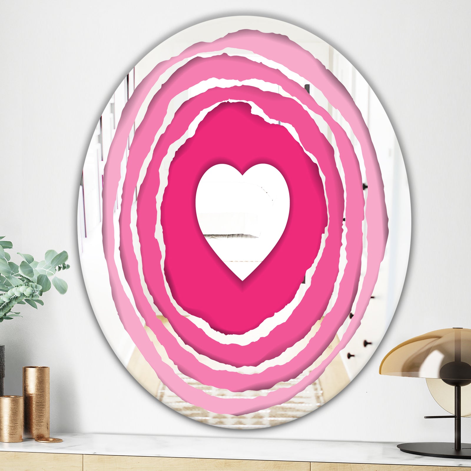 Love At First Sight - Mid-Century Mirror - Oval and Circle Wall Mirror