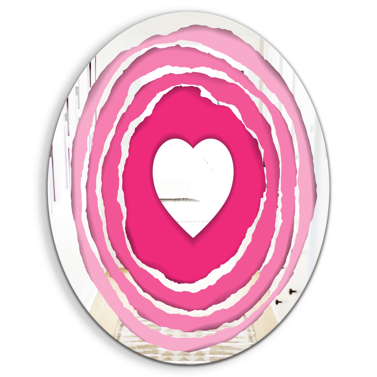 Love At First Sight - Mid-Century Mirror - Oval and Circle Wall Mirror