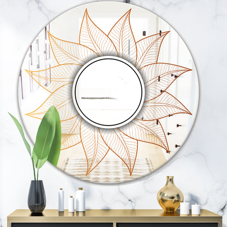 Plant Flare With Mandala - Glam Mirror - Oval or Round Wall Mirror