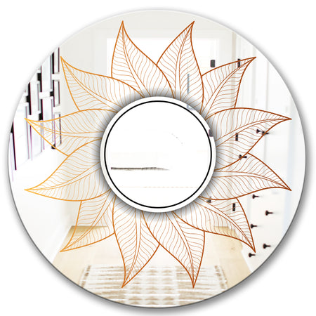 Plant Flare With Mandala - Glam Mirror - Oval or Round Wall Mirror