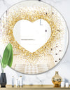 Golden Glitter Heart - Glam Mirror - Oval or Round Accent or Vanity Mirror