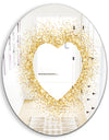 Golden Glitter Heart - Glam Mirror - Oval or Round Accent or Vanity Mirror