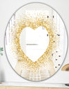 Golden Glitter Heart - Glam Mirror - Oval or Round Accent or Vanity Mirror