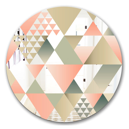 Tropical Mood Pink 1 - Mid-Century Mirror - Oval or Round Wall Mirror