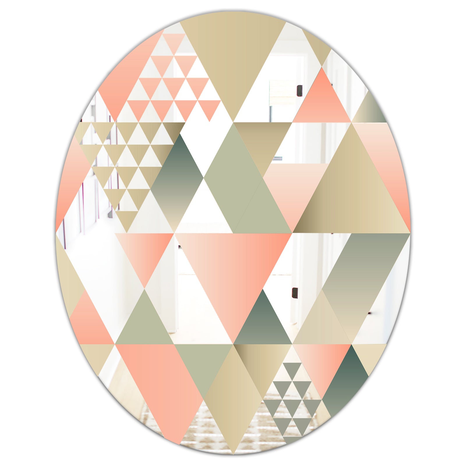 Tropical Mood Pink 1 - Mid-Century Mirror - Oval or Round Wall Mirror