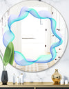 Blue Smoke Haze - Modern Mirror - Contemporary Oval or Round Wall Mirror