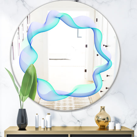 Blue Smoke Haze - Modern Mirror - Contemporary Oval or Round Wall Mirror