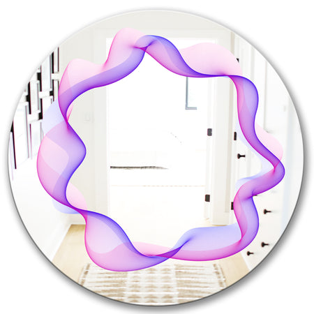 Abstract Round Purple - Modern Mirror - Contemporary Oval or Round Wall Mirror