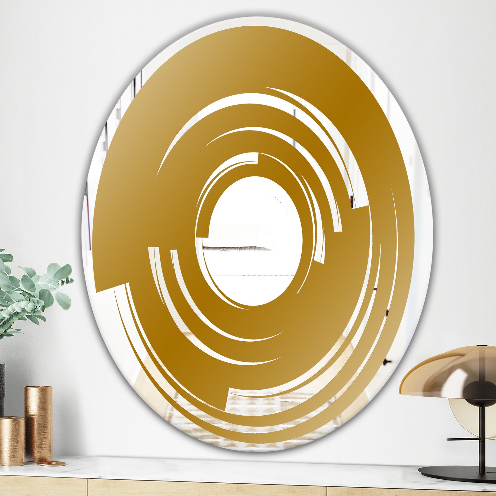 Golden Vortex - Glam Mirror - Oval or Round Wall Mirror
