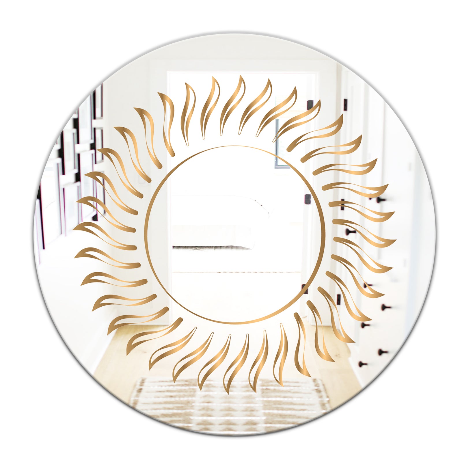 Golden Rays - Glam Mirror - Oval and Circle Wall Mirror