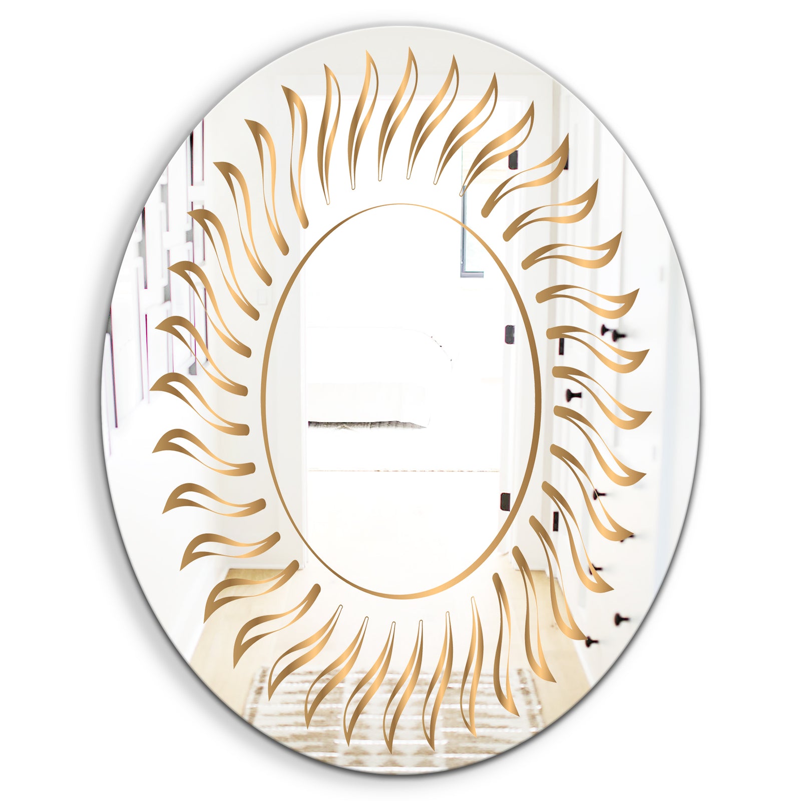 Golden Rays - Glam Mirror - Oval and Circle Wall Mirror