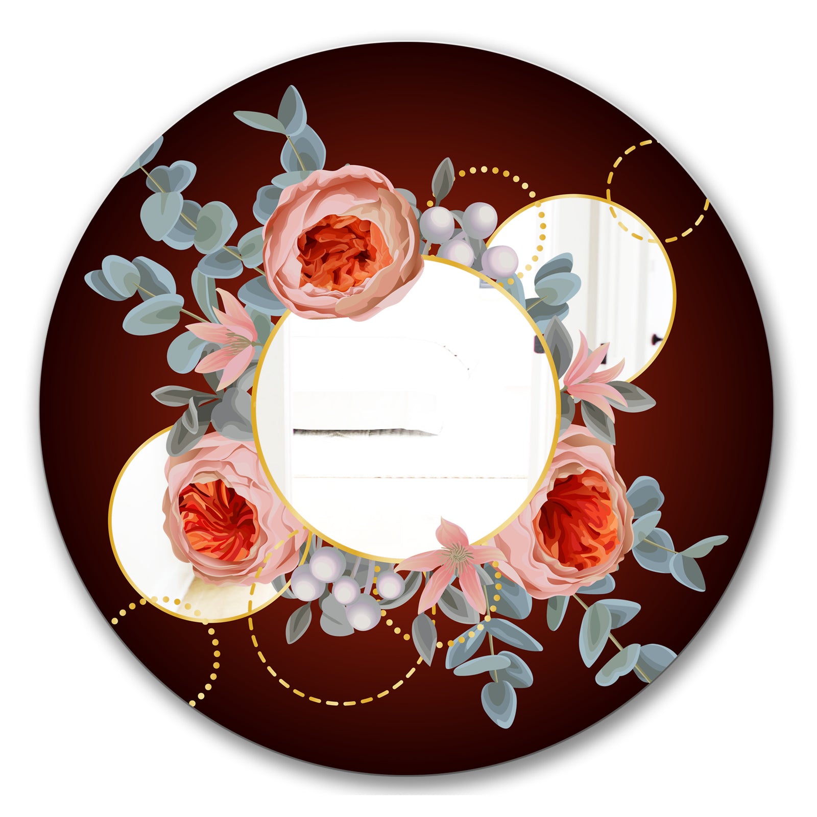 Floral Rings - Traditional Mirror - Oval or Round Wall Mirror