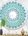 Blue Mandala - Bohemian and Eclectic Mirror - Oval or Round Wall Mirror