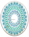 Blue Mandala - Bohemian and Eclectic Mirror - Oval or Round Wall Mirror